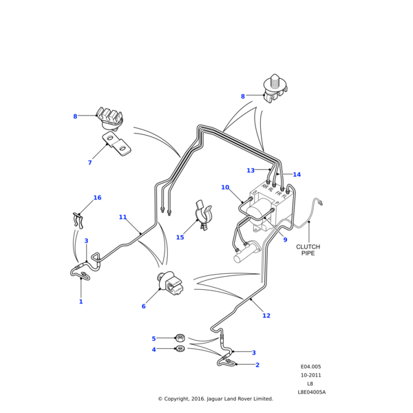 Land Rover Pipe assembly brake