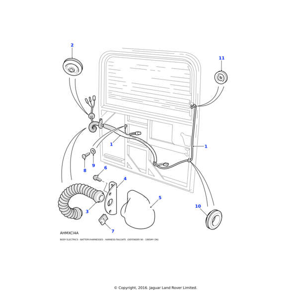 Land Rover Harness-rear end door