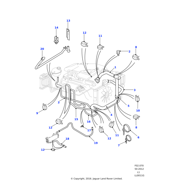 Land Rover Hose-engine to EGR cooler