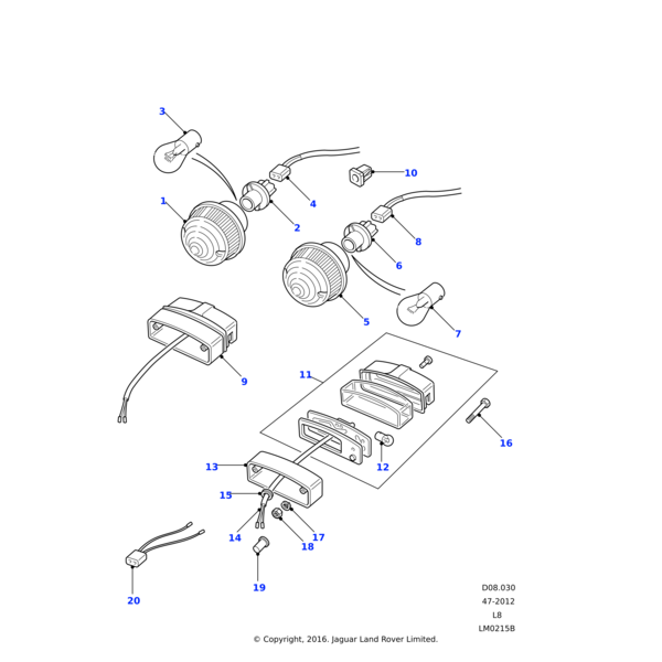 Land Rover Streuscheibe & Gehäuse,Blinker hinten