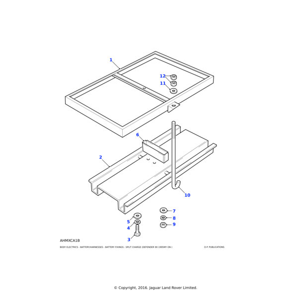 Land Rover J bolt-fixing battery