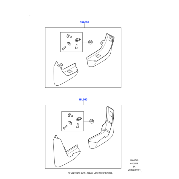 VPLCP0376 - Land Rover FRONT MUDFLAPS KIT
