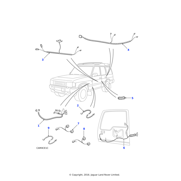 Land Rover Harness-link-heated rear window/high mounted stop lamp