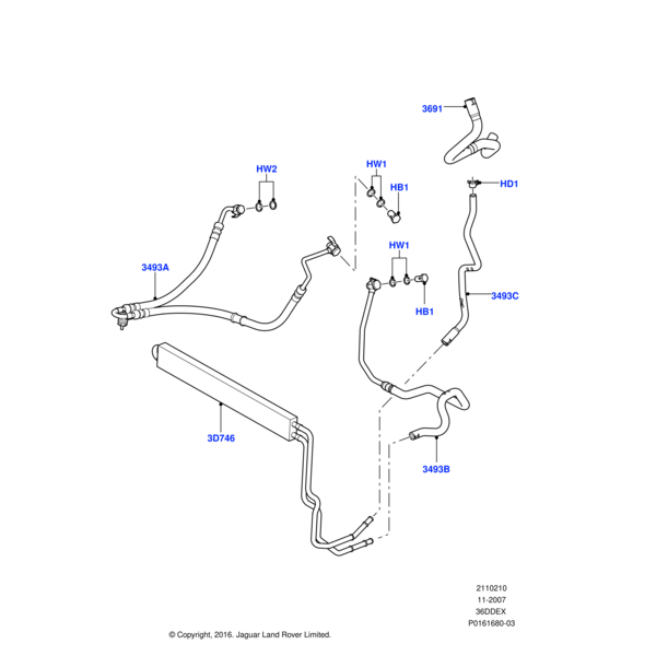 Land Rover Hose - Reservoir To Pump