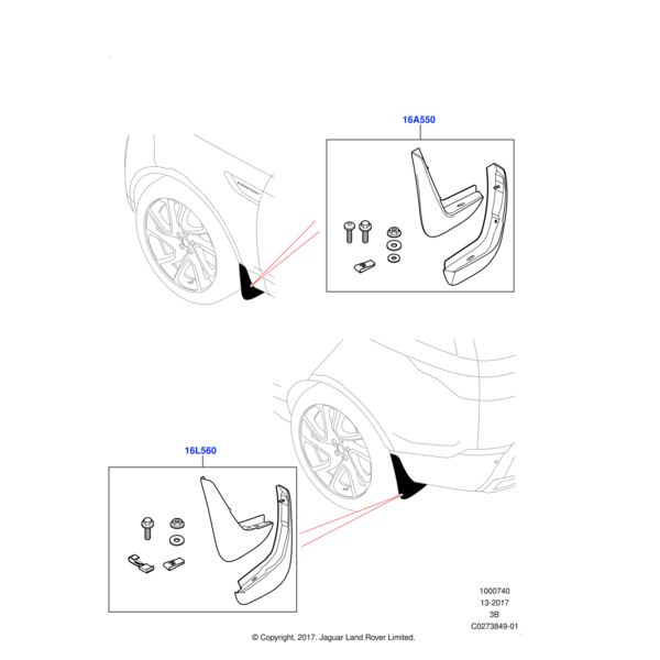 VPLYP0375 - Land Rover REAR MUDFLAPS KIT