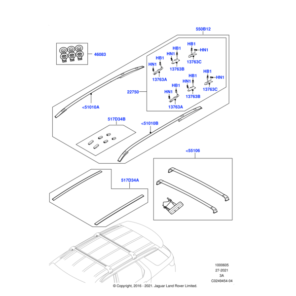 VPLCR0134 - Land Rover Blende - Dachholme