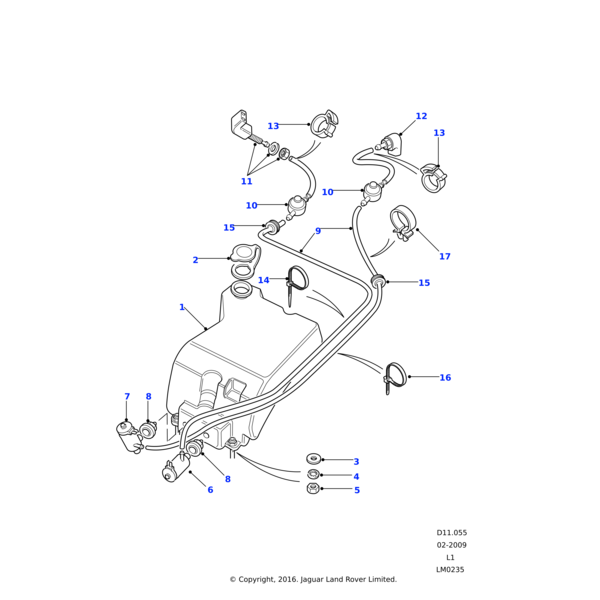 Land Rover Pumpenbaugruppe-Heckscheibenwaschanlage