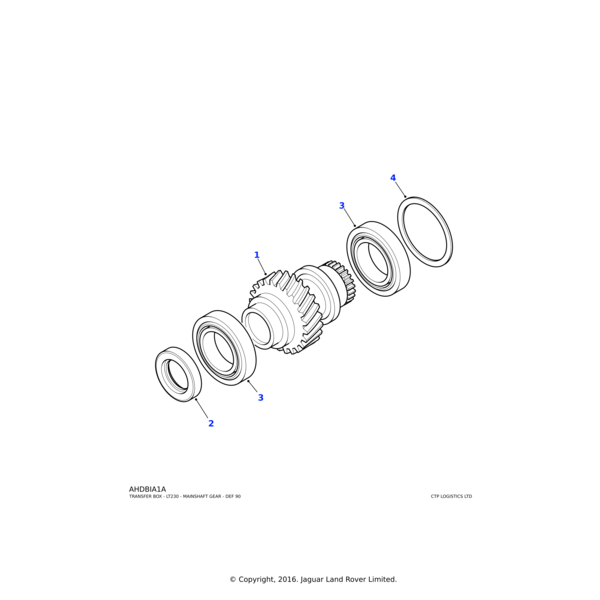 Land Rover Zahnrad, Hauptwelle