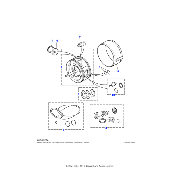 Land Rover Belt-vee air conditioning compressor