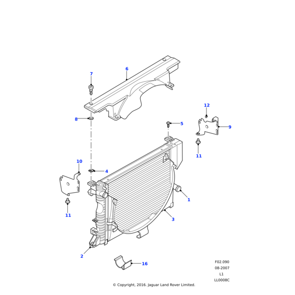 Land Rover Mount-radiator rubber