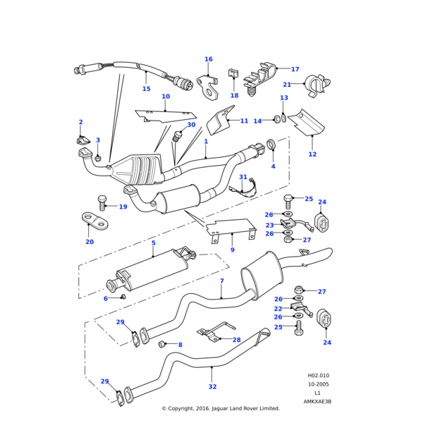 Land Rover Hitzeschild, Halterung
